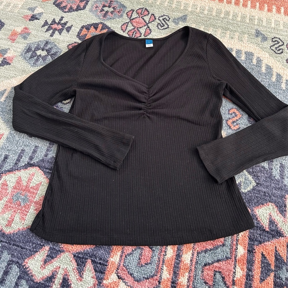 Old Navy Women’s Charcoal Ribbed Long Sleeve Top size large